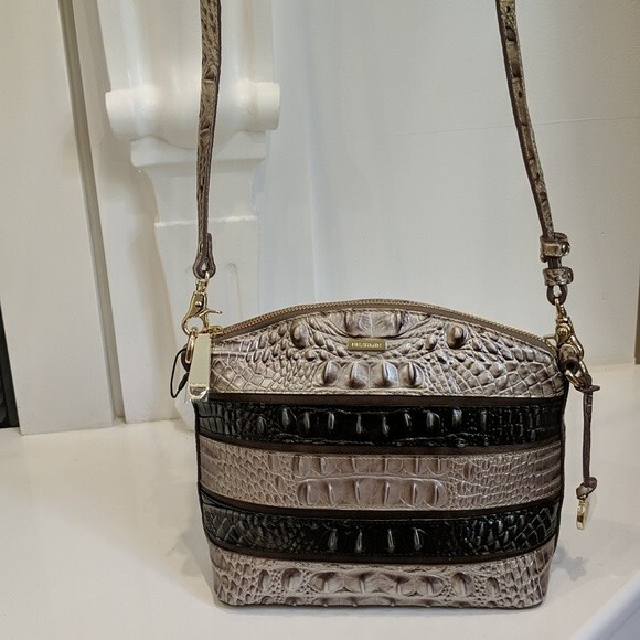 NWT Brahmin Mini Duxbury Chardonnay Seine Leather Crossbody Bag - Picture 2 of 8